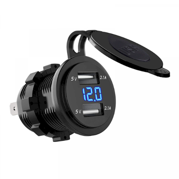 12V/24V Dual USB Port Buchse für Motorrad