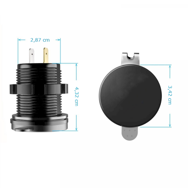 12V/24V Dual USB Port Buchse für Motorrad – Bild 2